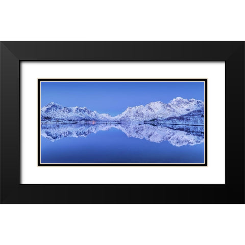 Lofoten Panorama Black Modern Wood Framed Art Print with Double Matting by Eisenmann, Ulrike