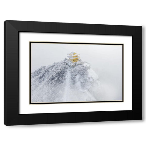 The Moon Palace Black Modern Wood Framed Art Print with Double Matting by Simoon