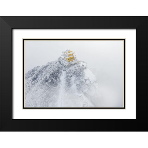 The Moon Palace Black Modern Wood Framed Art Print with Double Matting by Simoon