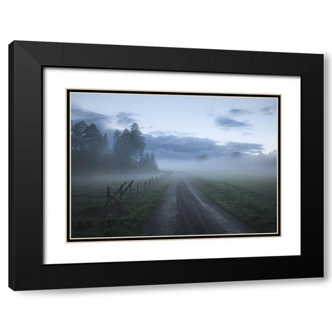 Moody Road Black Modern Wood Framed Art Print with Double Matting by Lindsten, Christian
