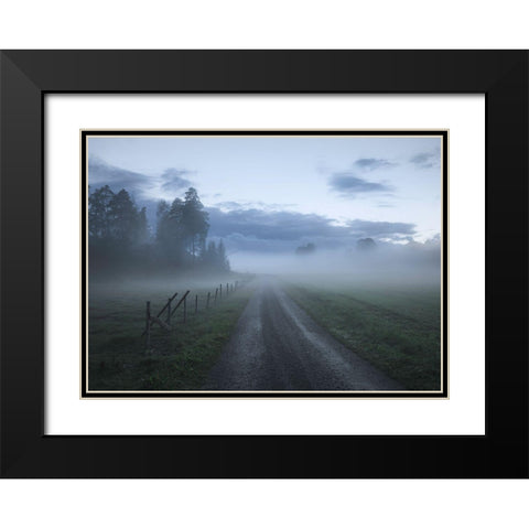 Moody Road Black Modern Wood Framed Art Print with Double Matting by Lindsten, Christian