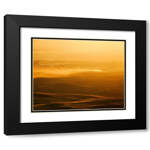 Field Of Streams Black Modern Wood Framed Art Print with Double Matting by Fan, John