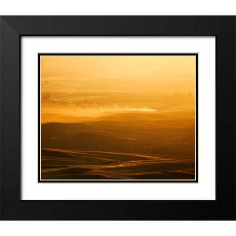 Field Of Streams Black Modern Wood Framed Art Print with Double Matting by Fan, John