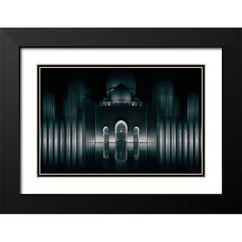 Blue Hour Black Modern Wood Framed Art Print with Double Matting by Hawerkamp, Hans-Wolfgang