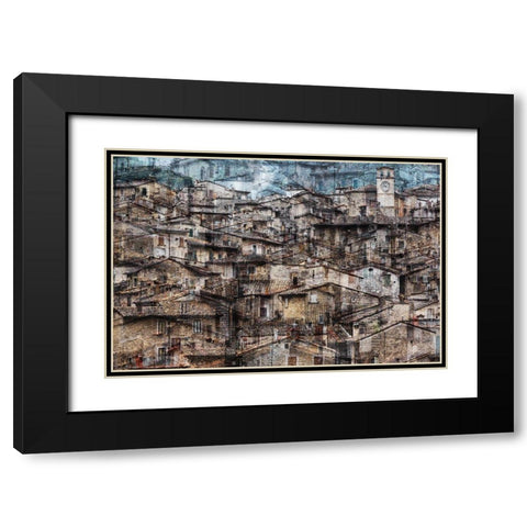 Scanno Black Modern Wood Framed Art Print with Double Matting by Della Latta, Massimo