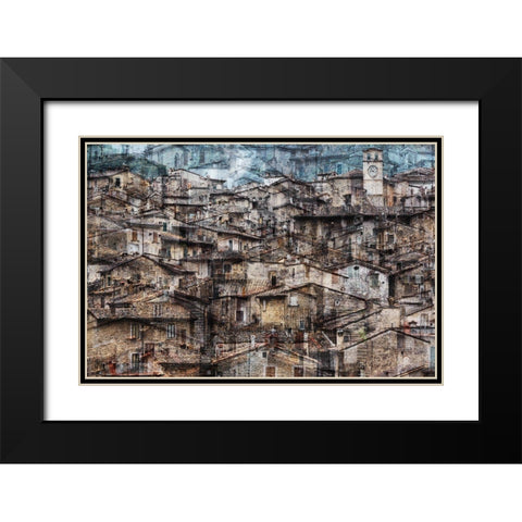 Scanno Black Modern Wood Framed Art Print with Double Matting by Della Latta, Massimo