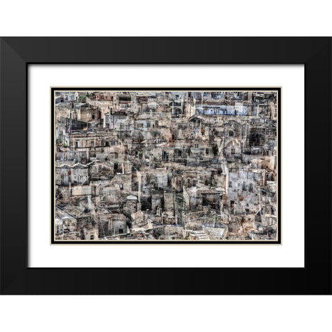 Matera Black Modern Wood Framed Art Print with Double Matting by Della Latta, Massimo