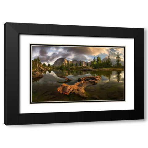 Untitled Black Modern Wood Framed Art Print with Double Matting by Rojek, Tomasz