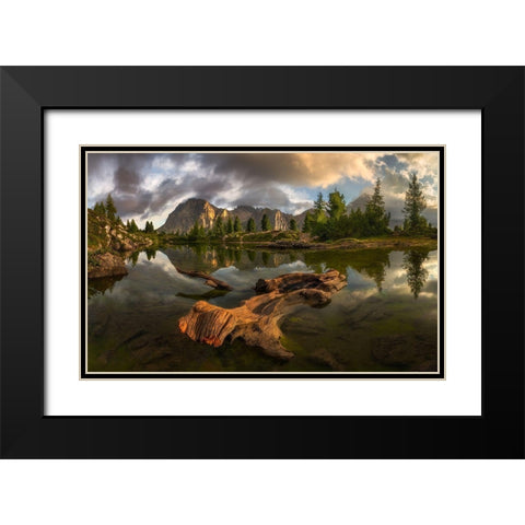 Untitled Black Modern Wood Framed Art Print with Double Matting by Rojek, Tomasz