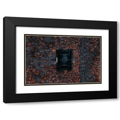 Playing In The Forest Black Modern Wood Framed Art Print with Double Matting by Chiriaco, Carmine