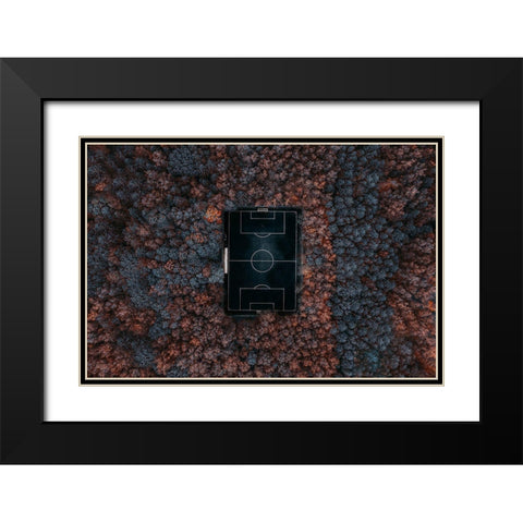 Playing In The Forest Black Modern Wood Framed Art Print with Double Matting by Chiriaco, Carmine