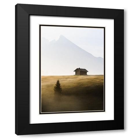 Seiser Alm Black Modern Wood Framed Art Print with Double Matting by Muqa, Burim