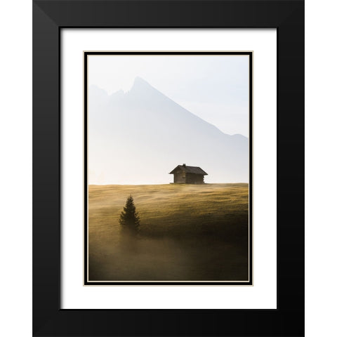 Seiser Alm Black Modern Wood Framed Art Print with Double Matting by Muqa, Burim