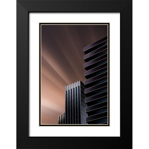 Lines In The Sky Black Modern Wood Framed Art Print with Double Matting by Lopez Ruiz, Juan