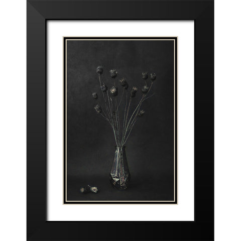 Dark Black Modern Wood Framed Art Print with Double Matting by Kiral, Cicek