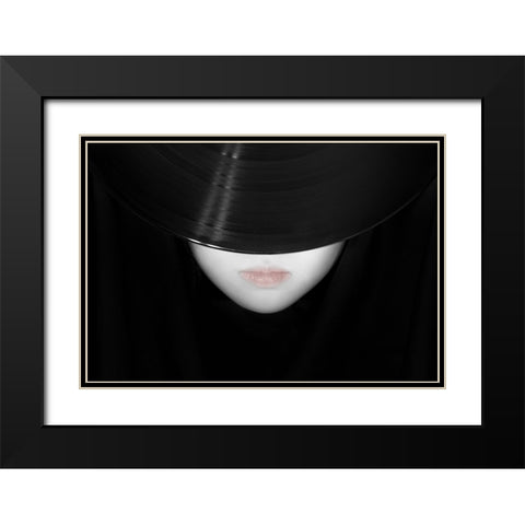 Hiding In Lp Black Modern Wood Framed Art Print with Double Matting by Suzuki, Takashi