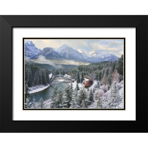 Polar Express Black Modern Wood Framed Art Print with Double Matting by Figueras Barranco, Antoni