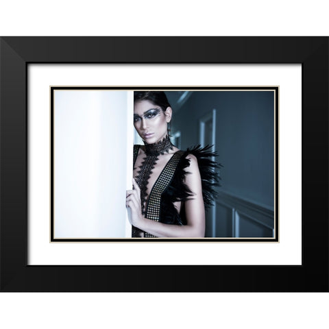 Dark Beauty Black Modern Wood Framed Art Print with Double Matting by Rozenzvig, Carmit