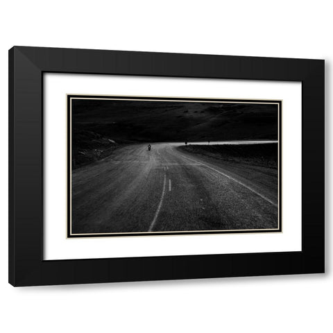 Bend Black Modern Wood Framed Art Print with Double Matting by Sahin, Ramiz