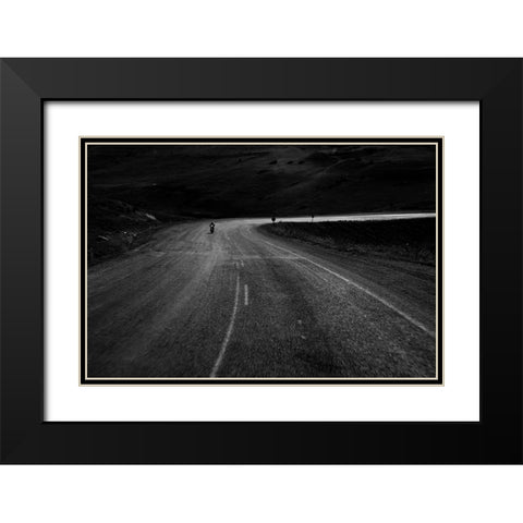 Bend Black Modern Wood Framed Art Print with Double Matting by Sahin, Ramiz