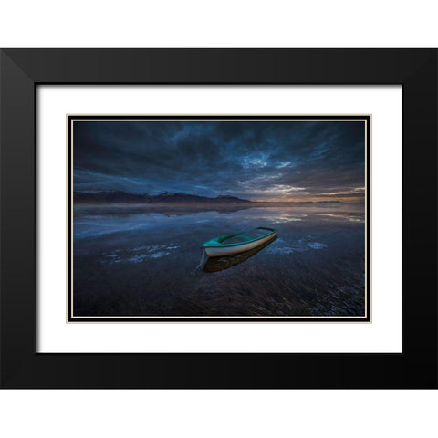 Fishermans Early Winter Black Modern Wood Framed Art Print with Double Matting by Svoboda Mqep, Peter