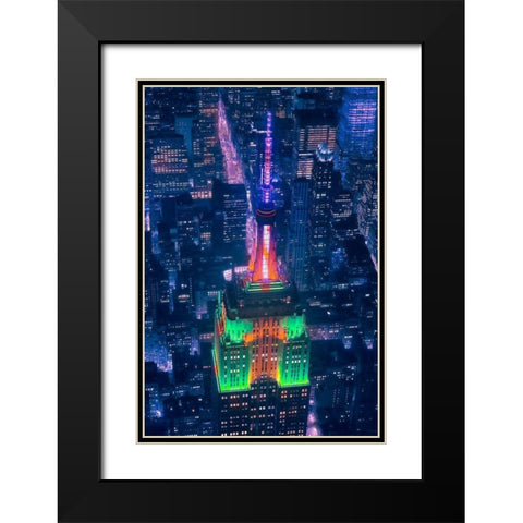 Top Of The Empire Black Modern Wood Framed Art Print with Double Matting by De La, Javier