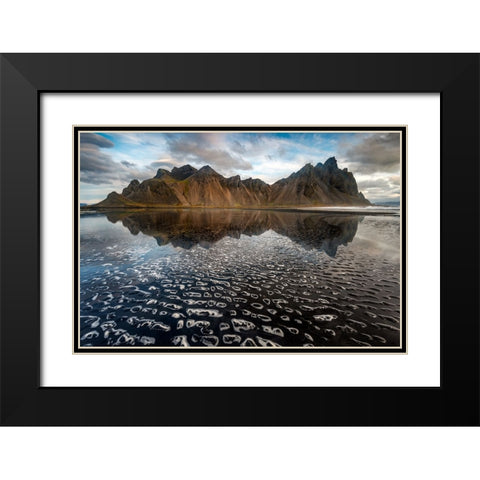 Foam Pebbles Black Modern Wood Framed Art Print with Double Matting by Gelfand, Simon