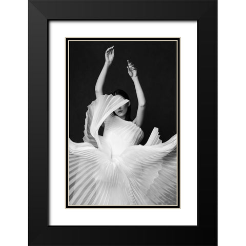 Amadeus Black Modern Wood Framed Art Print with Double Matting by Naderi, Peyman