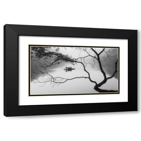 Fog Black Modern Wood Framed Art Print with Double Matting by Z, Bingo