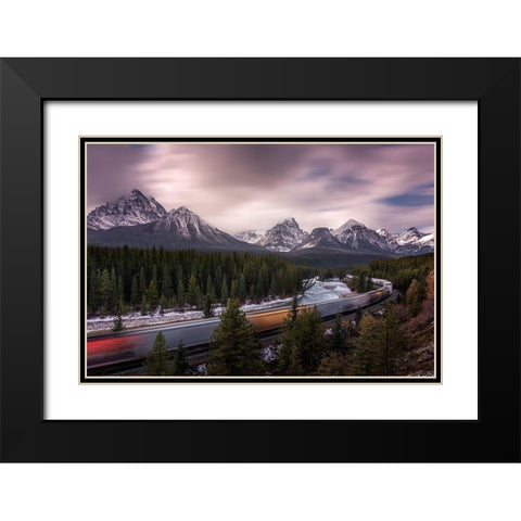 Last Train To Light Black Modern Wood Framed Art Print with Double Matting by Ruiz Dueso, Jorge