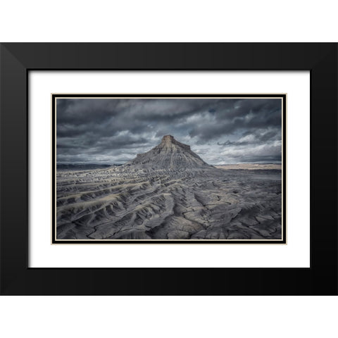 Factory Butte Black Modern Wood Framed Art Print with Double Matting by Zheng, Michael