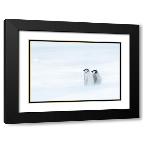 Sister Bond Under The Worst Weather II Black Modern Wood Framed Art Print with Double Matting by Tao, Liwen