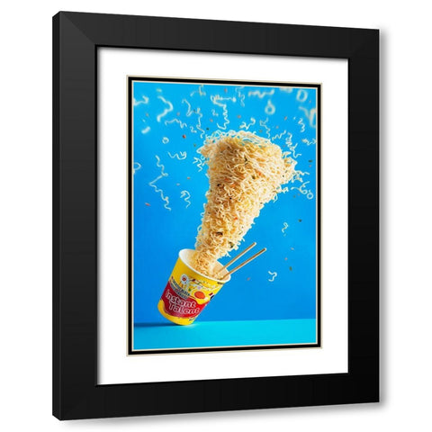 Never Do Art On An Empty Stomach Black Modern Wood Framed Art Print with Double Matting by Belenko, Dina