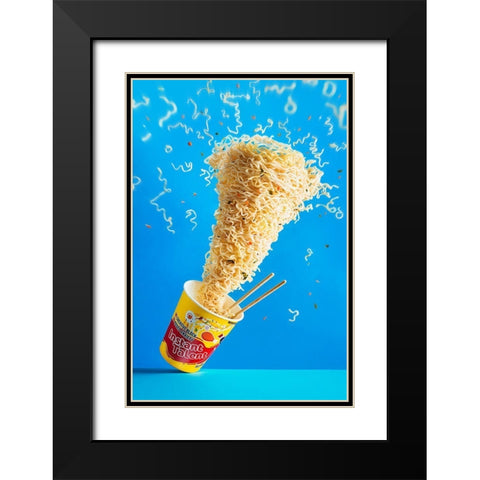 Never Do Art On An Empty Stomach Black Modern Wood Framed Art Print with Double Matting by Belenko, Dina