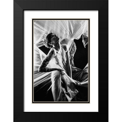 Untitled Black Modern Wood Framed Art Print with Double Matting by Bousca, Bogdan