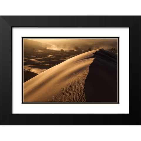 Merzuga Black Modern Wood Framed Art Print with Double Matting by Anton, Rostovskiy