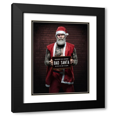 Xmas Is Cancelled Black Modern Wood Framed Art Print with Double Matting by Damsten, Petri