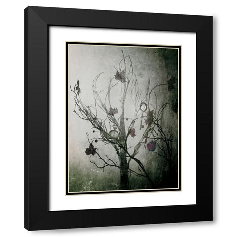 Moody Christmas Black Modern Wood Framed Art Print with Double Matting by Devos, Delphine