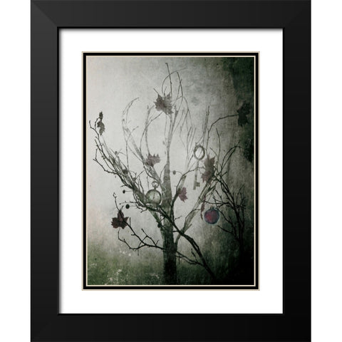 Moody Christmas Black Modern Wood Framed Art Print with Double Matting by Devos, Delphine