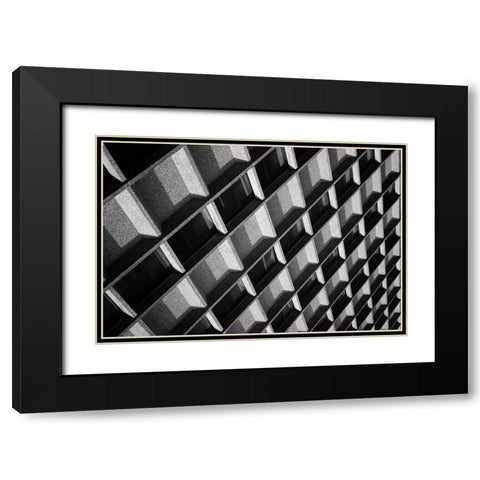 Solid As A Rock Black Modern Wood Framed Art Print with Double Matting by van de, Jeroen