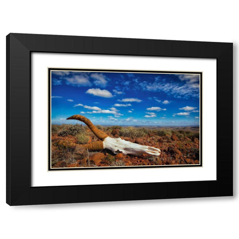 Harsh Land Black Modern Wood Framed Art Print with Double Matting by Moreno, Mario