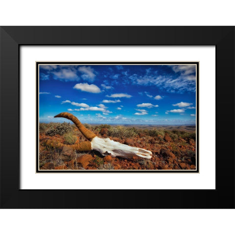 Harsh Land Black Modern Wood Framed Art Print with Double Matting by Moreno, Mario