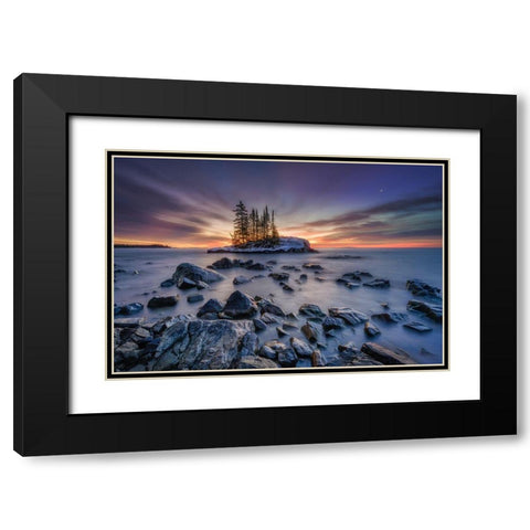 Risen Black Modern Wood Framed Art Print with Double Matting by Goldberg, Matt