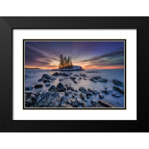 Risen Black Modern Wood Framed Art Print with Double Matting by Goldberg, Matt