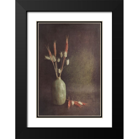 Soft Lines Black Modern Wood Framed Art Print with Double Matting by Kiral, Cicek