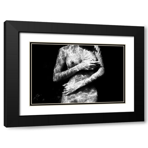 Underwater Nude I Black Modern Wood Framed Art Print with Double Matting by Ross, Francisco