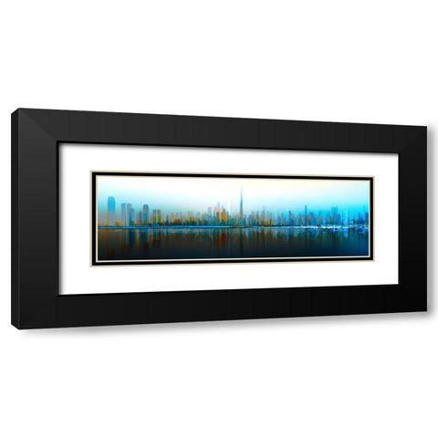 Dubai Skyline Day Black Modern Wood Framed Art Print with Double Matting by Chiriaco, Carmine
