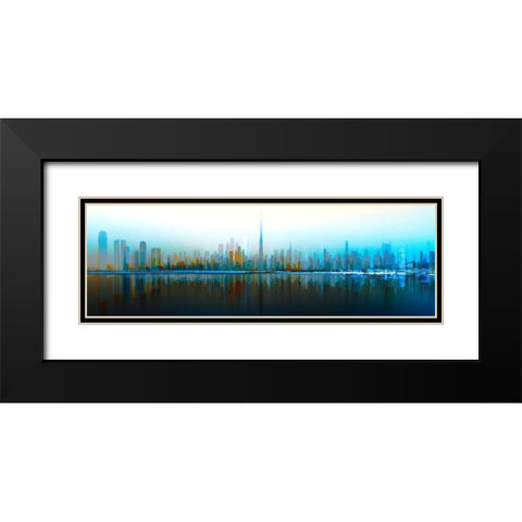 Dubai Skyline Day Black Modern Wood Framed Art Print with Double Matting by Chiriaco, Carmine