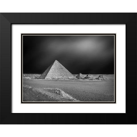Pyramids Black Modern Wood Framed Art Print with Double Matting by Abdollh Al, Essam