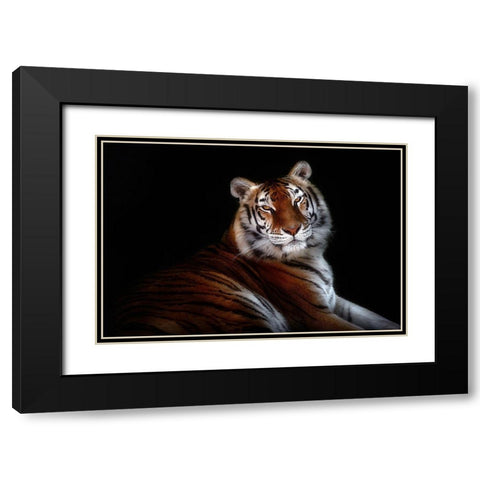 Serenity Black Modern Wood Framed Art Print with Double Matting by Pascual Buye, Santiago